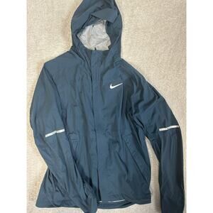 Nike Women's Windbreaker Jacket Long-Sleeved Lightweight Full Zip Blue Size M
